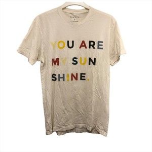 Jaanuu You Are My Sunshine White T-Shirt S 100% Cotton Short Sleeve Crew Neck